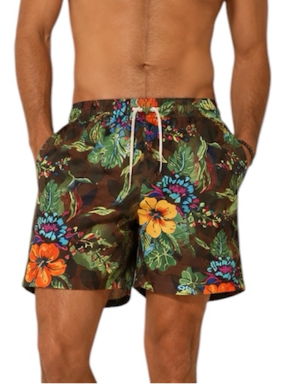 Polo Ralph Lauren Floral Swim Trunks Men's  Brown Tropical Print size M